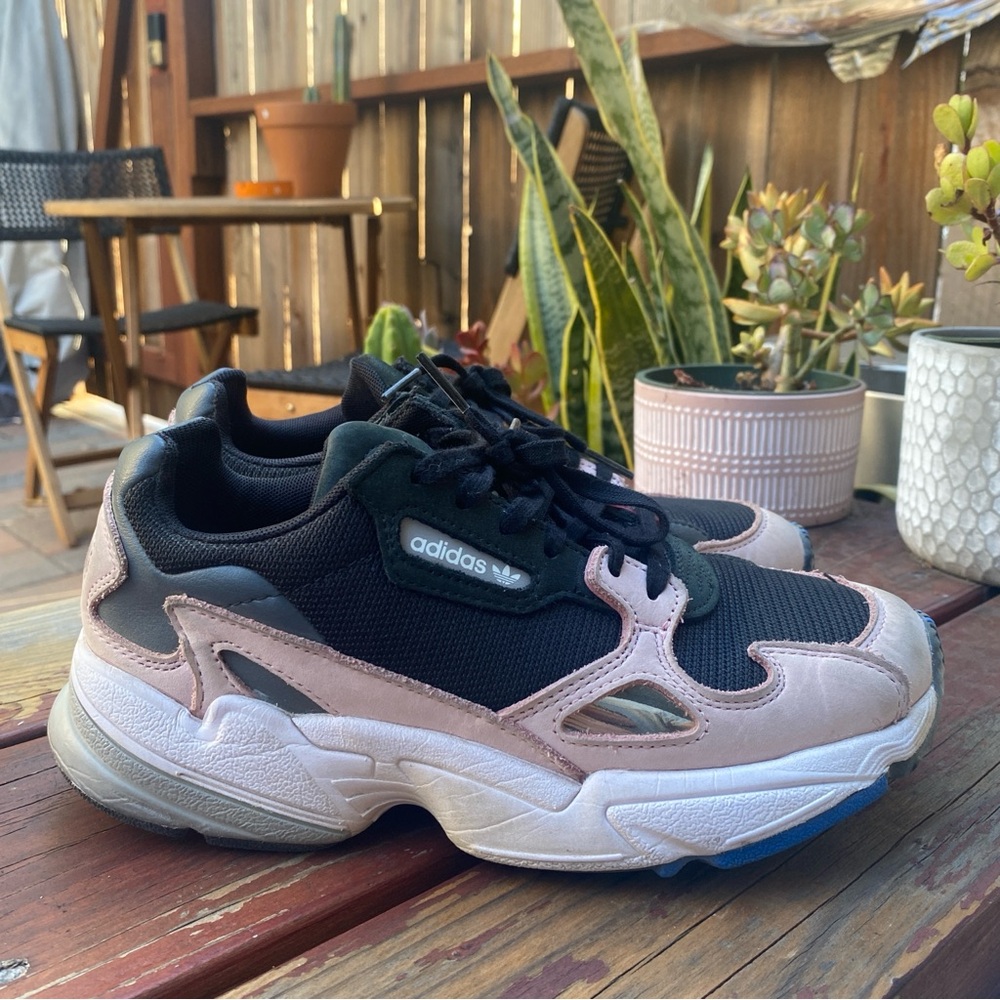 Falcon Adidas Shoes Women Black/Pink Sneakers | Kylie Jenner Collab